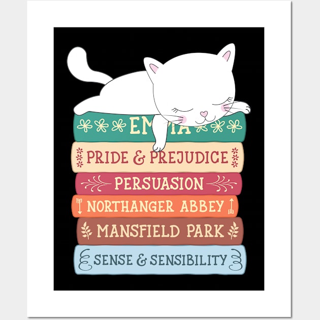 Jane Austen Books Wall Art by sqwear